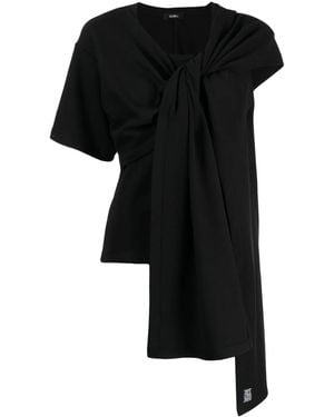 Goen.J Asymmetric Knot-Detail T-Shirt - Black