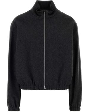 Jil Sander High-Neck Elasticated-Hem Jacket - Black