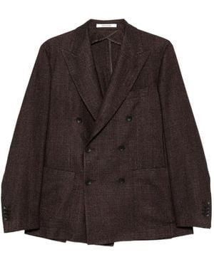 Tagliatore Double-Breasted Peak-Lapels Blazer - Brown