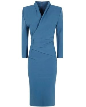 La Petite Robe Di Chiara Boni Wrap-Style Ruched Dress - Blue