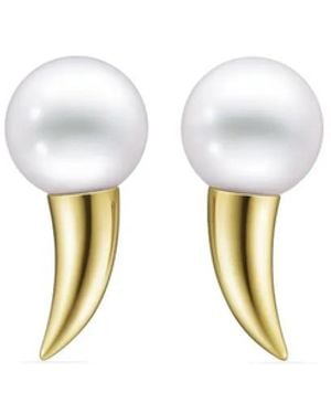 Tasaki 18Kt Collection Line Danger Fang Pearl Earrings - Metallic