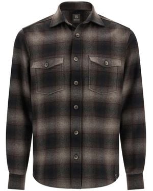 BOGGI Geruit Shirtjack Met Borstzakken - Zwart