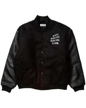 ANTI SOCIAL SOCIAL CLUB Team Anxious Varsity Jacket - Black