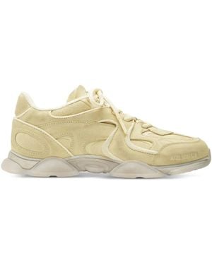 Axel Arigato Leather Panelled Lace-Up Trainers - Natural