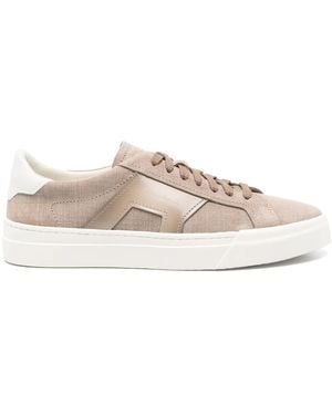 Santoni Panelled Trainers - Brown