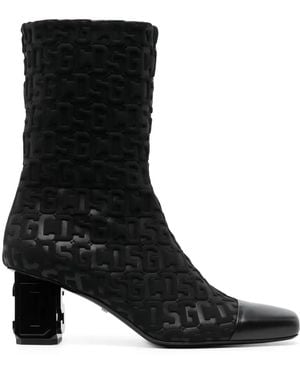 Gcds Botines Con Monograma - Negro