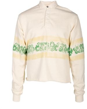 MonoStereo Hibiscus-Print Polo Shirt - White