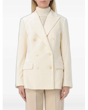 Ralph Lauren Peak-Lapel Double-Breasted Blazer - Natural