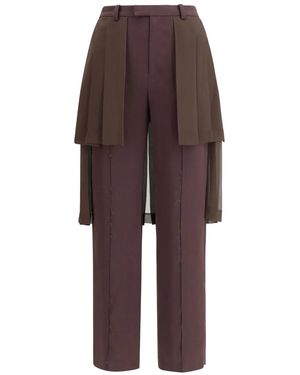 Undercover Pleated-Panel Pants - Brown