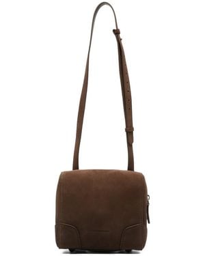 Emporio Armani Suede-Finish Leather Shoulder Bag - Brown