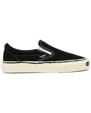 KAMIYA Slip-On-Sneakers Mit Kontrastdetail - Schwarz