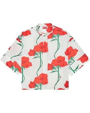 KENZO Floral-Print Shirt - Red