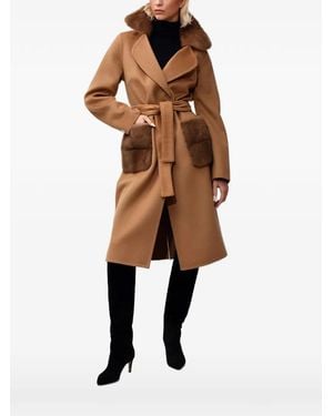 Poche Paris Belted Midi Coat - Natural