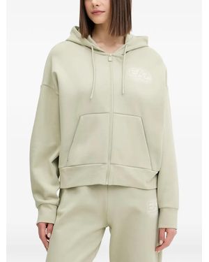 EA7 Logo-Print Track Pants - Natural