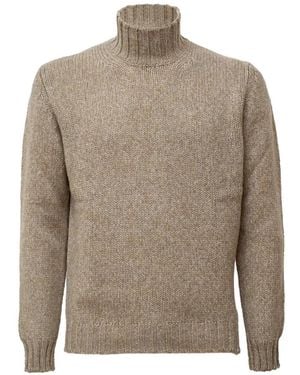 Fedeli Chunky-Knit High-Neck Jumper - Natural