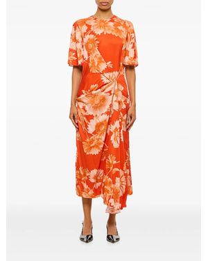 Erdem Vestido con detalle fruncido - Naranja