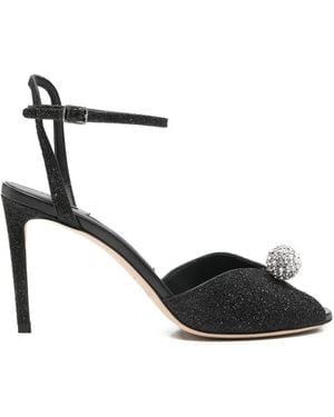 Jimmy Choo Sandales Sacora À Paillettes - White
