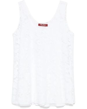 Max Mara Lace-Detailing Top - White