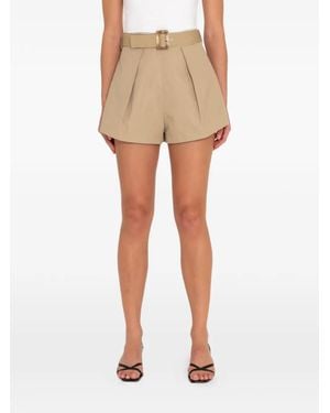 Sans Faff Belted Shorts - Natural
