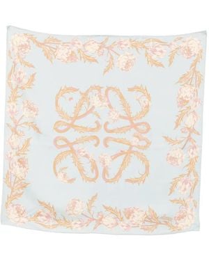 Loewe Anagram Schal Mit Artischocken-Blume - Weiß
