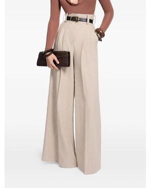 Elie Saab Pleated Pants - Natural