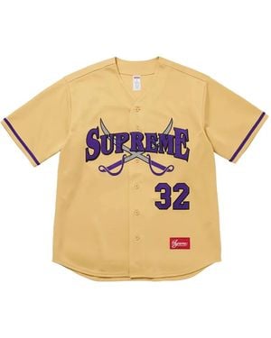 Supreme Stadium Swords Baseball T-Shirt - Yellow