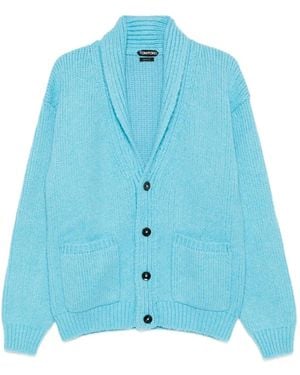 Tom Ford Shawl-Collar Cardigan - Blue
