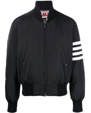 Thom Browne Bomber Jacket With 4-Stripe Detail - Blue