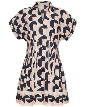 Cara Cara Nash Geometric-Print Mini Dress - White