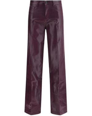 L'Agence Marty Coated Flared Trousers - Purple