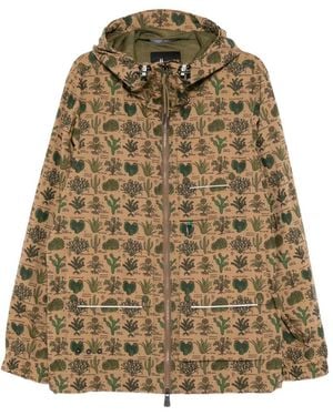 Moncler Logo-Patched Graphic-Print Jacket - Natural