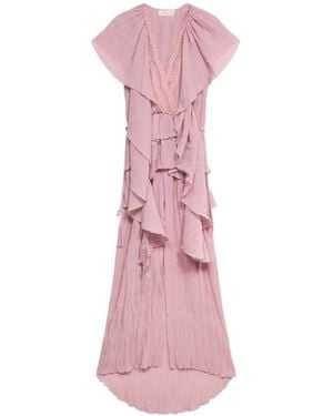 Blumarine Pleated Ruffled Dress - Pink