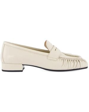 Prada Ruffled Loafers - White