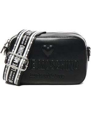 Love Moschino Embossed-Logo Shoulder Bag - Black