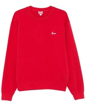 KENZO Sweatshirt mit Blumen-Print - Rot