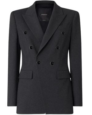 PINKO Hibiscus Slim-Fit Double-Breasted Jacket - Black