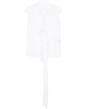 Yohji Yamamoto Ruffle-Detailing Sleeveless Top - White