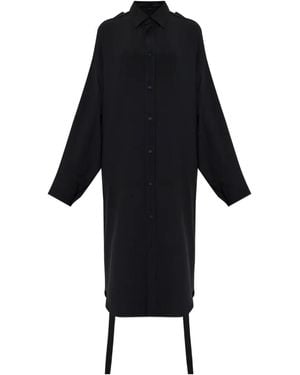 Balenciaga Lace-Up Shirt Dress - Black