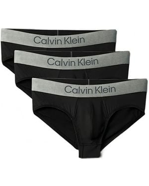 Calvin Klein Lot De Trois Slips À Logo - Noir