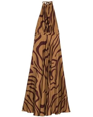 Raquel Diniz Zebra Halterneck Dress - Natural