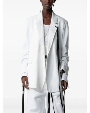 Ann Demeulemeester Single-Breasted Blazer - Grey