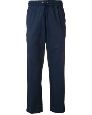 KENZO Elasticated-Waistband Cropped Trousers - Blue