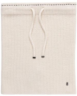 Bogner Ribbed-Knit Drawstring Snood - Natural