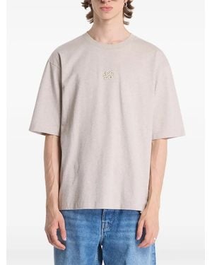 Filling Pieces Embroidered Melange T-Shirt - White