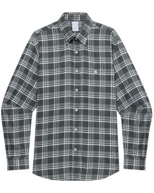 Brooks Brothers Check-Pattern Twill Shirt - Grey