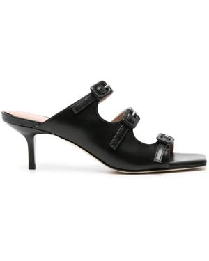 SCAROSSO Manuela 65Mm Leather Mules - Black