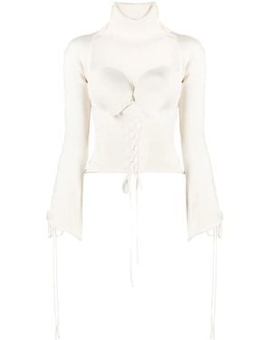 Julfer X-Tina Knitted Top - White