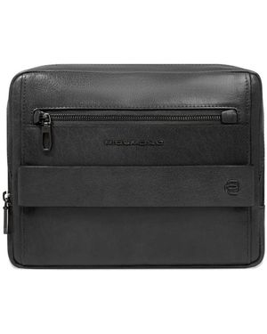 Piquadro Solm Leather Messenger Bag - Black