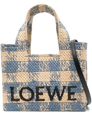 Loewe Small Font Tote Bag - Blue