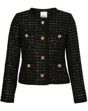WEILL PARIS Tweed Button Jacket - Black